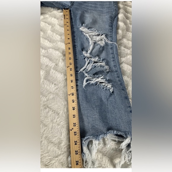 Blakeley Size 3 Women’s  Wide Leg  Crop Stretch Jeans Destroyed - Picture 9 of 11